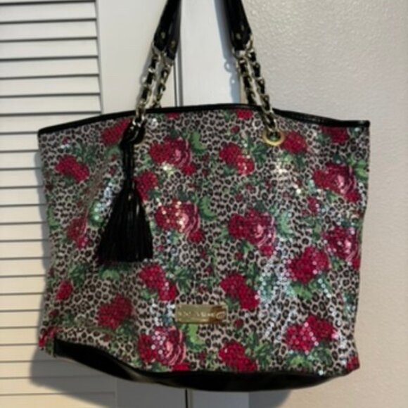 Betsey Johnson Handbags - Betsey Johnson Leopard Print Floral Purse